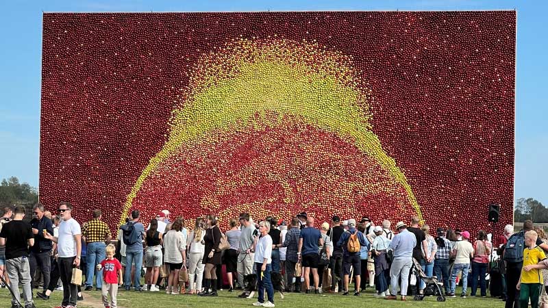 2025 �rs �ppeltavla presenteras under �ppelmarknaden i Kivik.