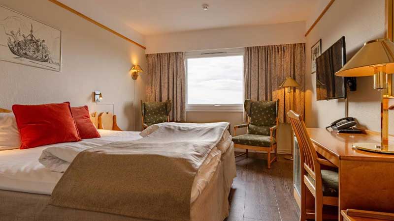 Varmt inredda rum p� Storefjell Resort i Gol.