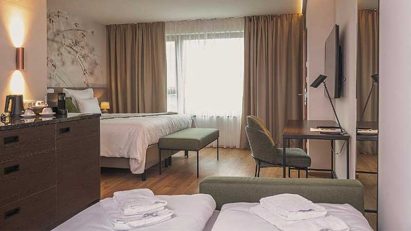 Familjerum p� Das Saal Congress Hotell i Salfelden d�r Tj�rnarpsbuss bor p� sina Skidresor till Leogang, Saalbach