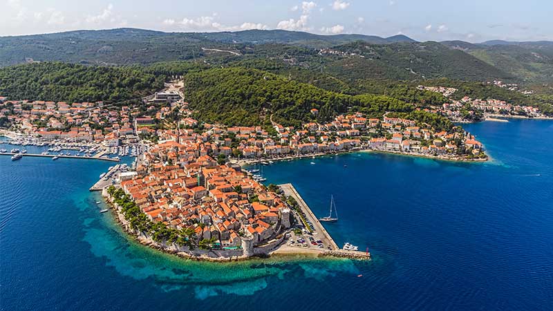 Sol och bad i Rovinj p� Istrien, Kroatien