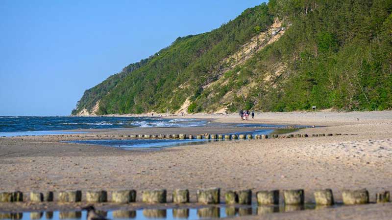 stranden utanf�r Golden Tulip i Mzyzdroje