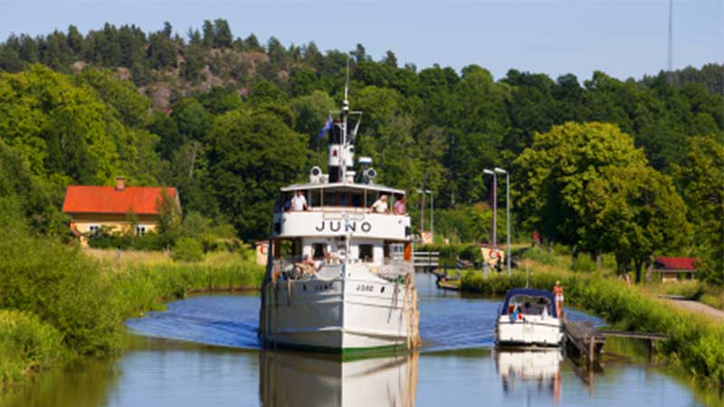 m/s Juno på Göta Kanal - Värlkden älsta passagerarfartyg i trafik sedan 1874