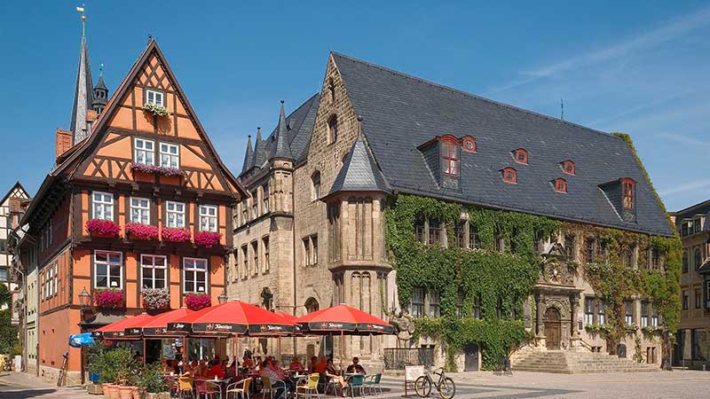 Quedlinburgs korsvirkeshus, UNESCO skyddad stad i Harz  resa till Tyskland med Tjrnarpsbuss
